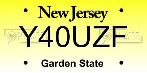 Y40UZF New Jersey License Plate