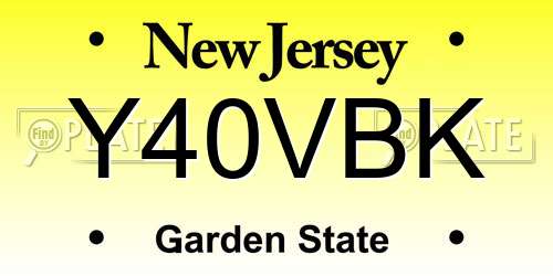 Y40VBK New Jersey License Plate