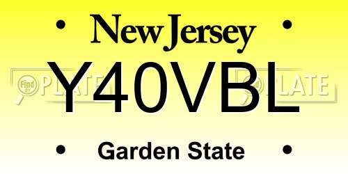 Y40VBL New Jersey License Plate