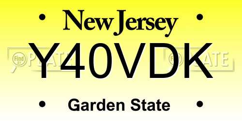 Y40VDK New Jersey License Plate