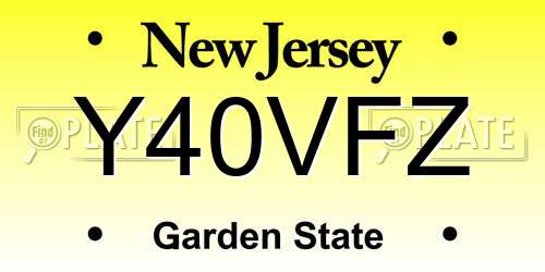 Y40VFZ New Jersey License Plate