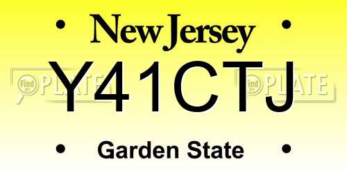 Y41CTJ New Jersey License Plate