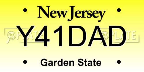 Y41DAD New Jersey License Plate