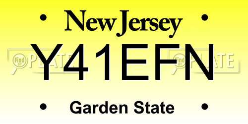 Y41EFN New Jersey License Plate