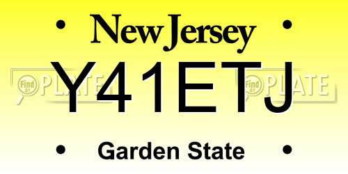 Y41ETJ New Jersey License Plate
