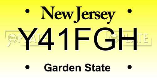 Y41FGH New Jersey License Plate