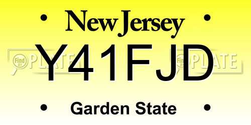Y41FJD New Jersey License Plate