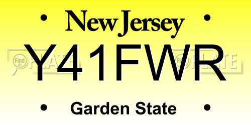 Y41FWR New Jersey License Plate