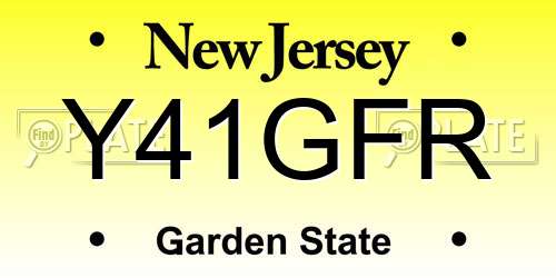 Y41GFR New Jersey License Plate