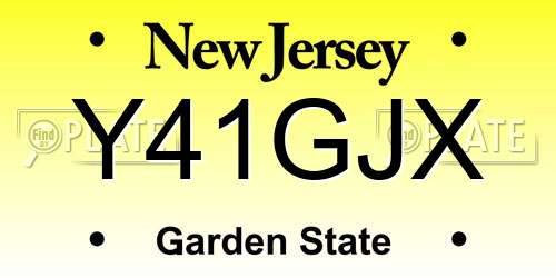 Y41GJX New Jersey License Plate