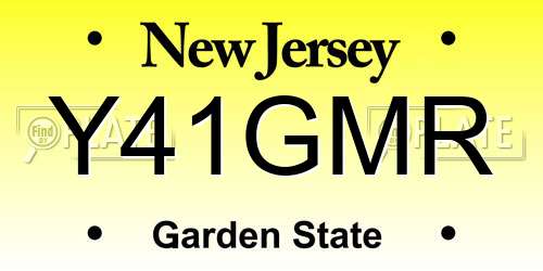 Y41GMR New Jersey License Plate