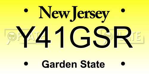 Y41GSR New Jersey License Plate