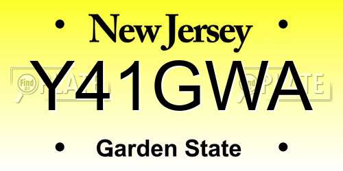 Y41GWA New Jersey License Plate