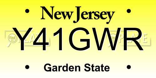Y41GWR New Jersey License Plate