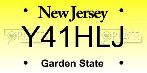 Y41HLJ New Jersey License Plate