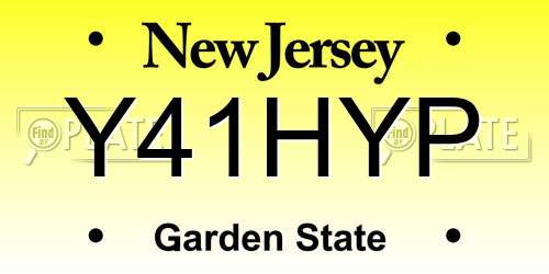 Y41HYP New Jersey License Plate