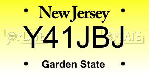Y41JBJ New Jersey License Plate