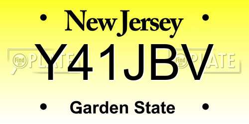 Y41JBV New Jersey License Plate