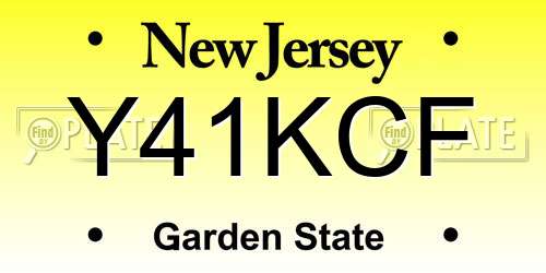 Y41KCF New Jersey License Plate