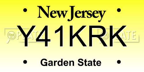 Y41KRK New Jersey License Plate