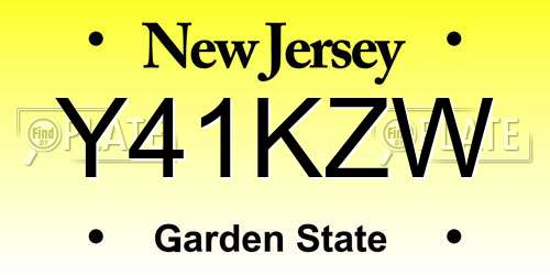 Y41KZW New Jersey License Plate