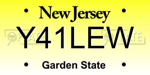 Y41LEW New Jersey License Plate