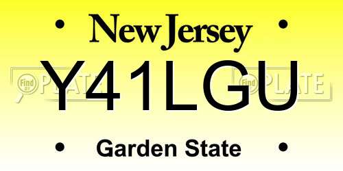 Y41LGU New Jersey License Plate