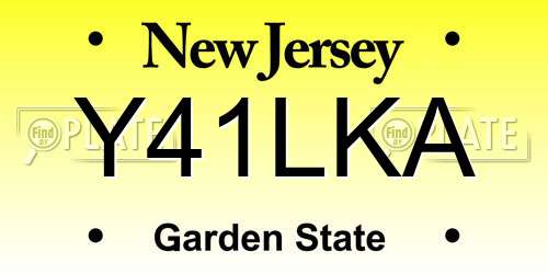Y41LKA New Jersey License Plate