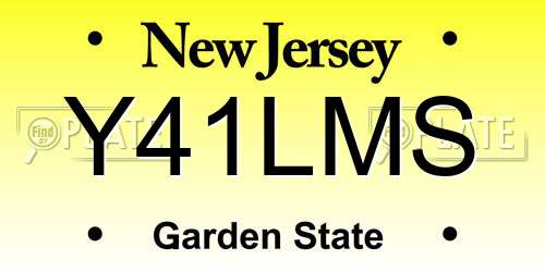 Y41LMS New Jersey License Plate