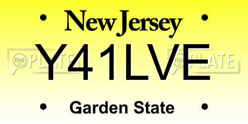 Y41LVE New Jersey License Plate