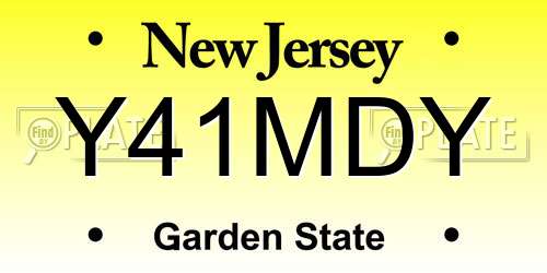 Y41MDY New Jersey License Plate