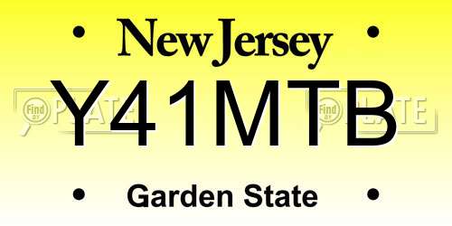 Y41MTB New Jersey License Plate