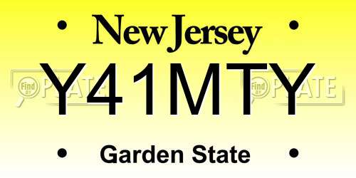 Y41MTY New Jersey License Plate
