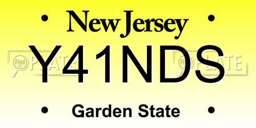 Y41NDS New Jersey License Plate
