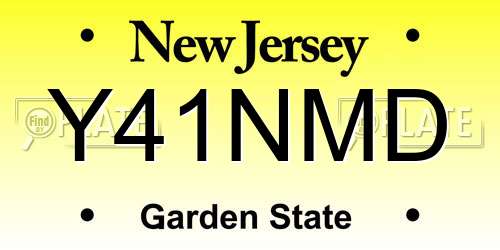 Y41NMD New Jersey License Plate