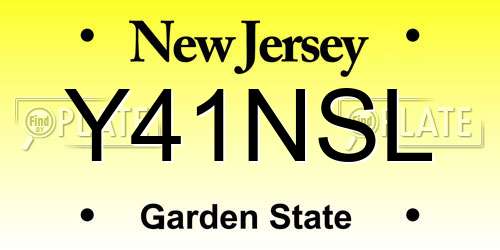 Y41NSL New Jersey License Plate