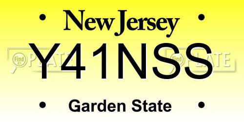 Y41NSS New Jersey License Plate