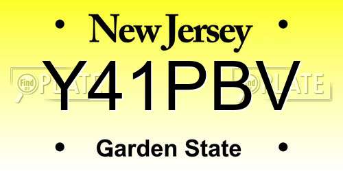 Y41PBV New Jersey License Plate