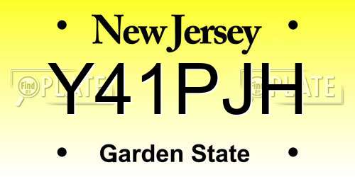 Y41PJH New Jersey License Plate