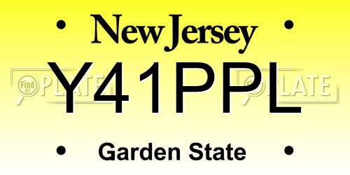 Y41PPL New Jersey License Plate