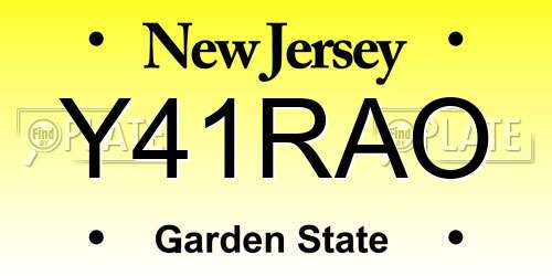 Y41RAO New Jersey License Plate