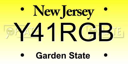 Y41RGB New Jersey License Plate