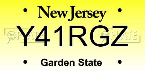 Y41RGZ New Jersey License Plate