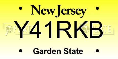 Y41RKB New Jersey License Plate