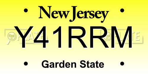 Y41RRM New Jersey License Plate