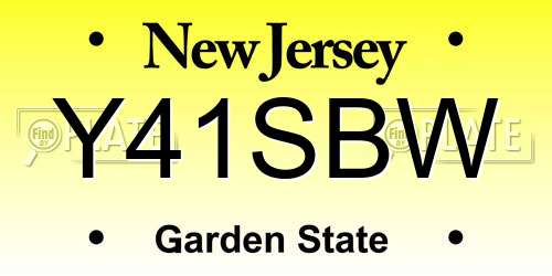 Y41SBW New Jersey License Plate