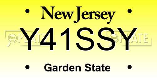 Y41SSY New Jersey License Plate