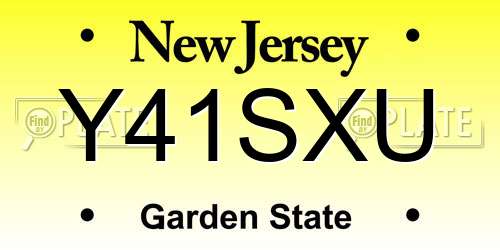 Y41SXU New Jersey License Plate