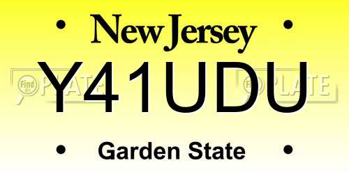 Y41UDU New Jersey License Plate