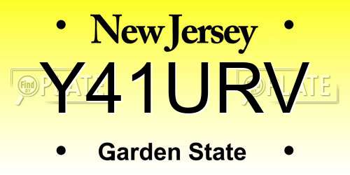 Y41URV New Jersey License Plate